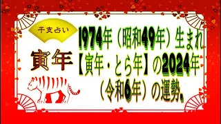 干支占い  1974年（昭和49年）生まれ【寅年・とら年】の2024年（令和6年）の運勢 [upl. by Banquer393]