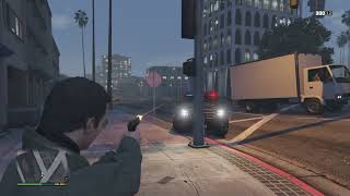 PS4GTA VMICHAEL LSPD Tactical team truck part 1 Escape cops [upl. by Aidnic201]