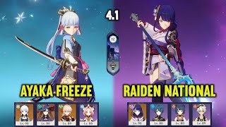 F2P C0 AYAKA Freeze amp C0 RAIDEN National  41 Spiral Abyss Floor 12  Genshin Impact [upl. by Noillid]