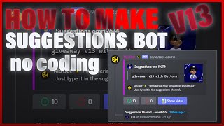 how to make Suggestions bot with buttons no coding in 3 minutes discord discordbot replit [upl. by Niawtna313]