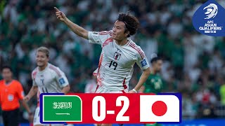 Japan continues perfect start  Saudi Arabia  Japan  Highlights  AsianQualifiers  Road To 26 [upl. by Zurc]