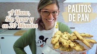 PALITOS de PAN en 20 Minutos Receta PAN CASERO Fácil y Rápido SIN LEVADO [upl. by Sanez318]