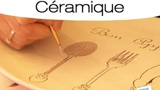 Peinture sur céramique  Comment décorer une assiette [upl. by Benedic]