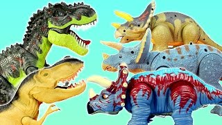 Dinosaur Triceratops Trex Spinosaurus Light and Sound Fun Adventure Toys For Kids [upl. by Annahsat]