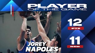 JOREY NAPOLES  PLAYER OF THE GAME  12 PTS 11 REB vs PANGASINAN  MPBL REGULAR SEASON 2024 [upl. by Yrreiht]