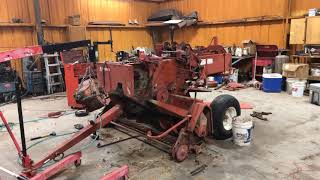 Hesston 4590 Small Baler rebuild part 1 [upl. by Devina]