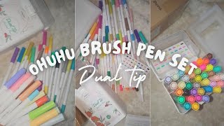 ohohu brush pen set🤌🏼✨ dual tip [upl. by Erbua185]