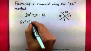 Algebra  Factor a trinomial using the AC method [upl. by Sheff]