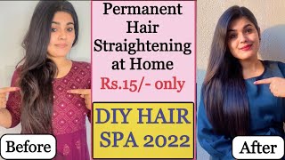 DIY Hair SPA  घर पे बालों को Straight करने का बिल्कुल नया तरीक़ा  Permanent Hair Straightening [upl. by Aneeuqahs]