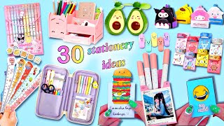 30 DIY CUTE STATIONERY IDEAS  BACK TO SCHOOL HACKS [upl. by Hsemin]