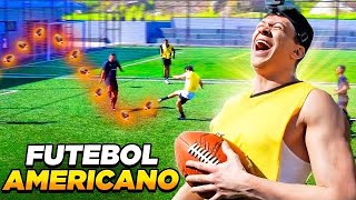 JOGAMOS FUTEBOL COM BOLA DE FUTEBOL AMERICANO 😂🏈 [upl. by Tabatha185]