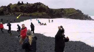 Big sneaker wave at Djúpalónssandur Iceland [upl. by Plusch]