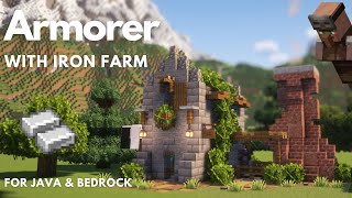 ARMORERS HOUSE amp AUTOMATIC IRON FARM  Minecraft Tutorial  Java amp Bedrock 121 [upl. by Meter]