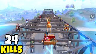 Best Way To Do Flying Bridge Attack in BGMI • 24 KILLS • BGMI Gameplay [upl. by Aranat22]