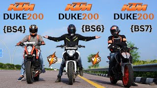 2023 Duke200 BS7 vs Duke200 BS6 vs Duke200 BS4 Drag Race 🔥🔥  Triple Battle  First On YouTube [upl. by Shewchuk672]