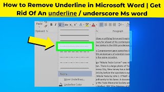 How to Remove Underline in Microsoft Word  Get Rid Of An u͟n͟d͟e͟r͟l͟i͟n͟e͟  underscore Ms word [upl. by Acinoda]