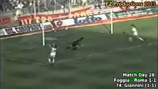 Serie A 19931994 day 28 Foggia  Roma 11 Giannini goal [upl. by Ebbie]