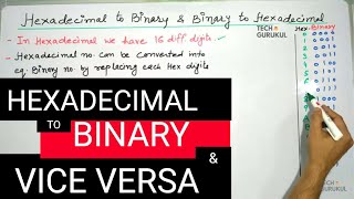 10 Hexadecimal To Binary amp Binary To Hexadecimal Conversion  Digital Electronics  TECH GURUKUL [upl. by Joshi]