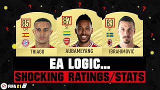 FIFA 21  EA LOGIC MOST SHOCKING RATINGS AND STATS ❓😲 FT AUBAMEYANG THIAGO IBRA etc [upl. by Brittaney726]