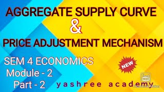 THE AGGREGATE SUPPLY CURVE AND THE PRICE ADJUSTMENT MECHANISM  SEM 4 ECONOMICS  Module 2  Part2 [upl. by Kier902]