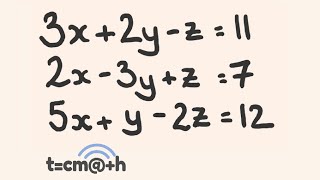 Simultaneous Equations Three Variables Using Elimination  Math lesson [upl. by Rosario]