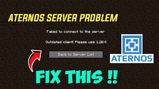 How To Fix Aternos Server Outdated Client Problem How To Solve Outdated Client Problem in Minecraft [upl. by Eanrahc61]