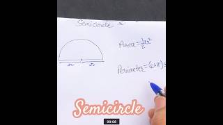 Area of semicircle perimeter of semicircle newsong maths education mathstricks class10th love [upl. by Girovard]