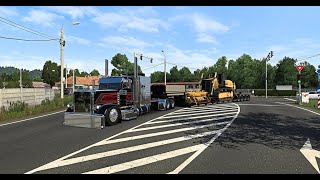 FREE Peterbilt 379389 Dozer Crawl transport  ETS2  Weather 29 8KPNG Logitech G923 [upl. by Annirac]