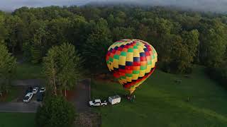 Foggy Sunrise Launch of a Hot Air Balloon [upl. by Ayikat]