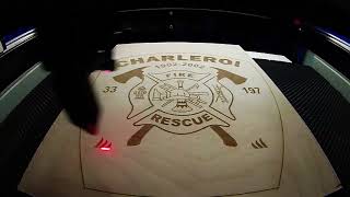 CO2 Laser Engraving  Fire amp Rescue Shield [upl. by Amabelle]