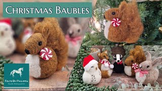 🐿 Cutest Ever WOODLAND Baubles  Needle felting for beginners  Miss Squirrel third of the five 🐿 [upl. by Hnib]