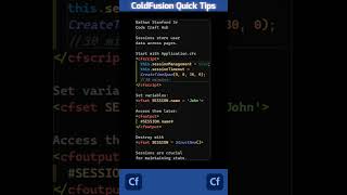 ColdFusion Quick Tips Sessions [upl. by Ehlke654]