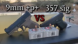 9mm P VS 357 sig Sub Compact in Ballistics Gel [upl. by Glynas]