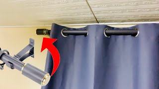 How to Install Aluminium Window Curtain Rod With End Cap Finial Set For Hook  Eyelet Curtain DIY [upl. by Alamac994]