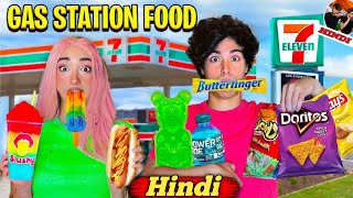 EATING ONLY GAS STATION FOOD FOR 24 HOURS stokes twins hindi  stokes twins in hindi [upl. by Pitts]