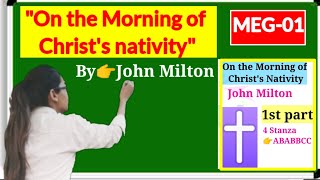 Poem quotOn the Morning of Christs Nativityquot by John Milton In hindiExplanation in hindiMEG01IGNOU [upl. by Martinic]