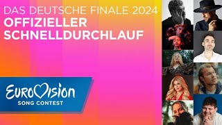 Die Songs des deutschen ESCVorentscheids 2024 im Schnelldurchlauf  Eurovision Song Contest  NDR [upl. by Manton]