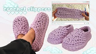 Quick Crochet Slippers So chunky ☁ [upl. by Apurk]