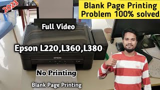 Epson L380 L360 L220 black ink not printing  Epson L380 Blank Print Problem Solution in Hindi [upl. by Ohce]