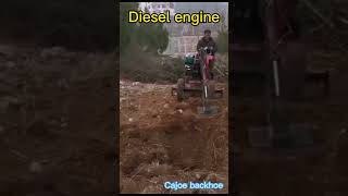 Mini Backhoe towable excavator 360 degree rotation with 2 wheel working in the garden [upl. by Rugg901]