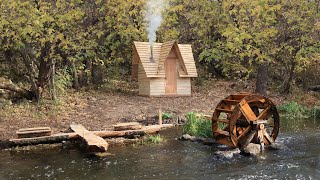 Building a Bushcraft Sawmill to Build a Log Cabin for Survival in the Wild Catch and Cook [upl. by Atihana]