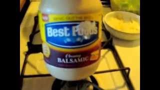 my egg salad recipe doing a product review of BEST FOODS Creamy Balsamic Mayonnaise Dressing [upl. by Linoel]