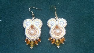 Beading4perfectionists  Soutache 2  How to add the back and the embellishment tutorial [upl. by Ennagrom331]