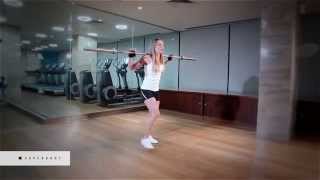 Barbell forward lunges for Woman Superbodycom [upl. by Retsae887]