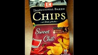 Kaufland Kessel Chips Sweet Chilli getestet von WieEsWohlSchmeckt Deutsch [upl. by Nnylg805]