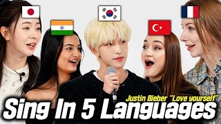 Korean Try to Sing in Hardest Language Around The World l Hindi French Japanese Turkish l 8TURN [upl. by Assi774]