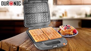 Duronic Waffle Maker WM60 Non Stick Waffle Iron  4 Square Waffle Makers with Removable Plates [upl. by Aubert]