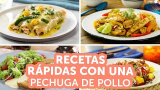 Recetas rápidas con 1 pechuga de pollo  Kiwilimón [upl. by Snave]