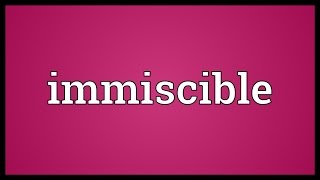 Immiscible Meaning [upl. by Melentha141]