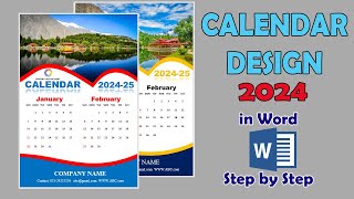 Printable Calendar Design 2024  25 in MS Word  Calendar kaise banate hain  How to make Calendar [upl. by Caesaria]